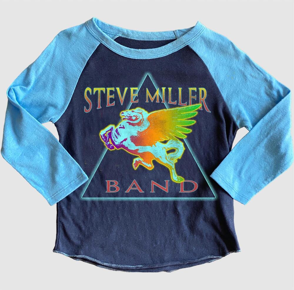 NEW ROWDY SPROUT kid's steve miller band raglan top in blue